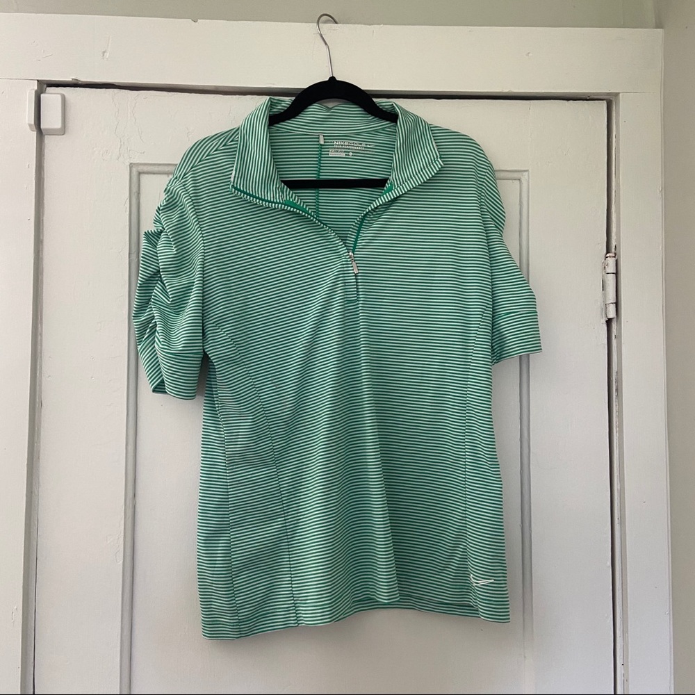 Nike Golf Tour Performance Green Striped Top-XL
